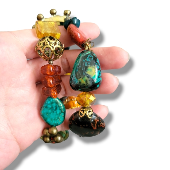 Gorgeous Colorful Multimedia Crystal Beaded Boho Bracelet (OS) - Picture 9 of 9